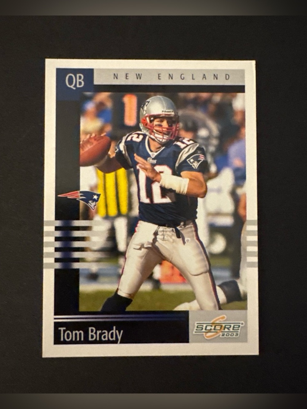 2003 Tom Brady Football Card - Navy & White